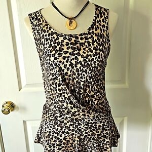 2 For $10 Ambiance cheetah print blouse